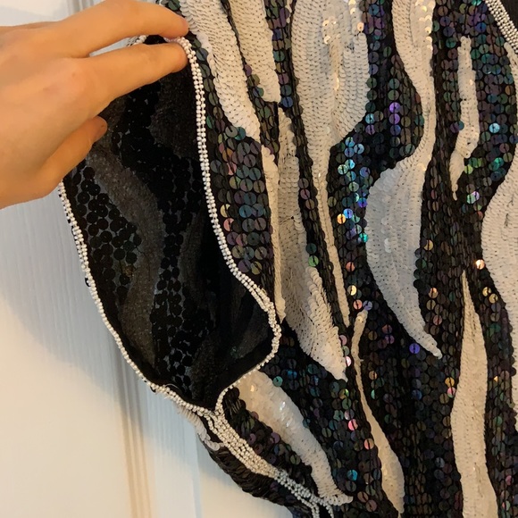 Vintage st. Honore sequin evening top size S/M - Picture 3 of 7